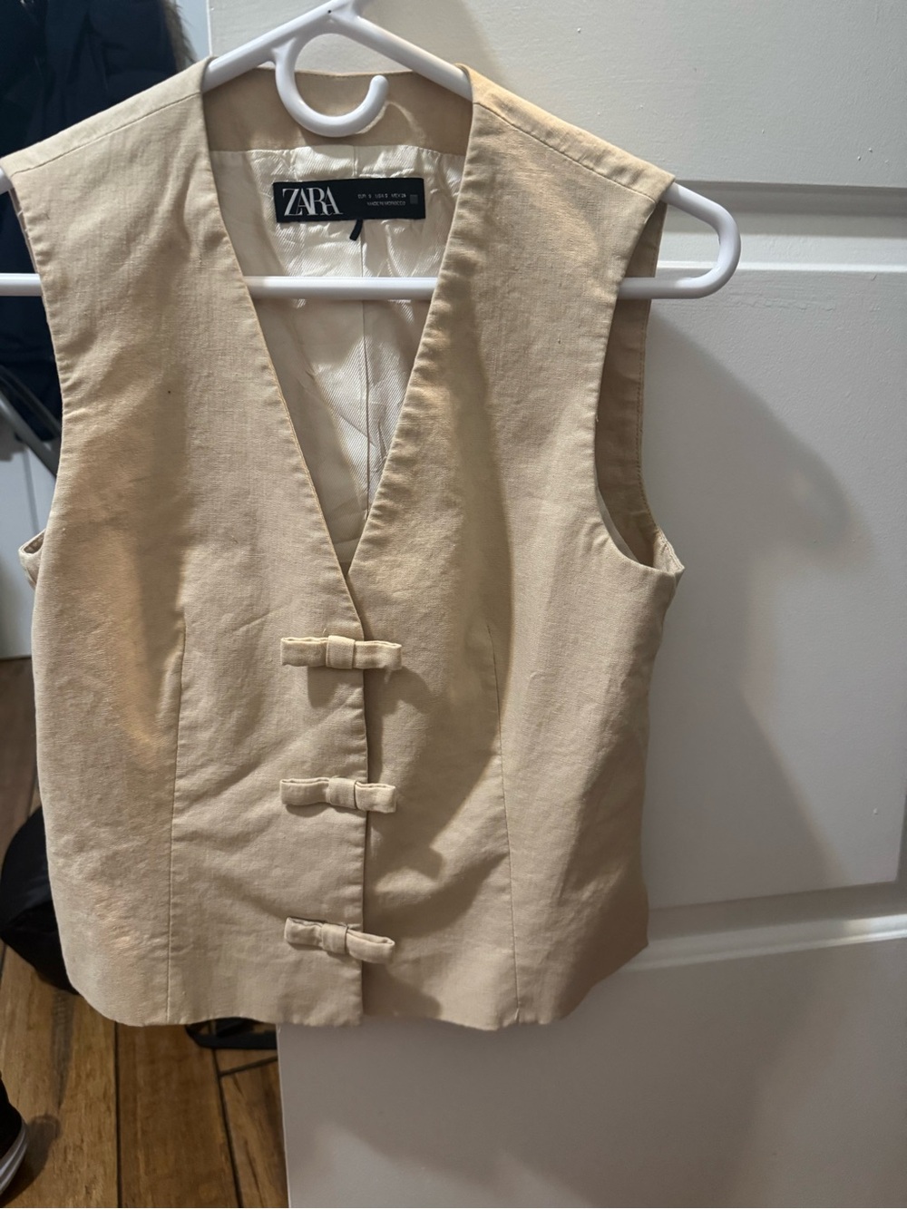 Zara Beige Cotton Vest